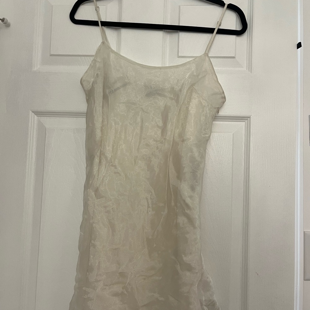 Forever 21 Cream Satin Dress